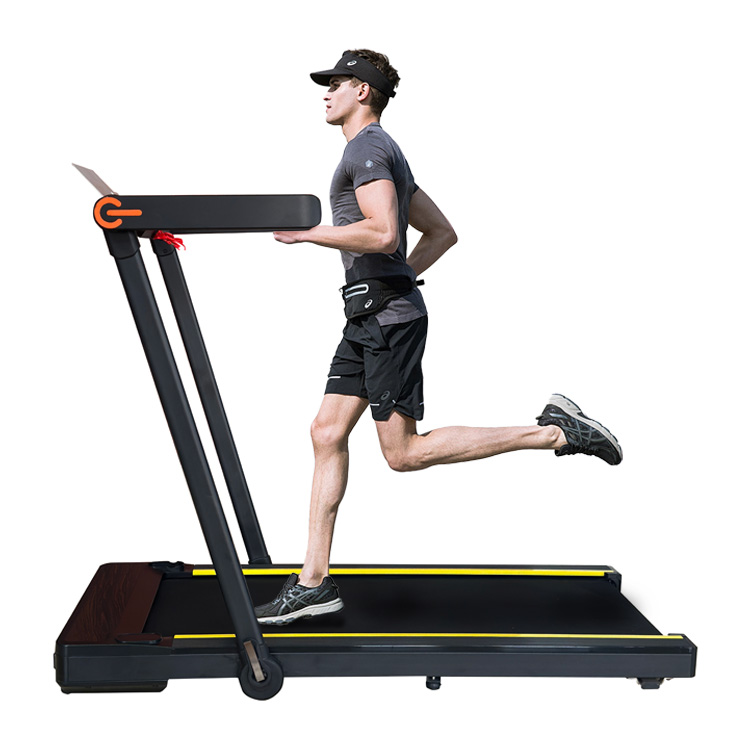 folding treadmill with handle