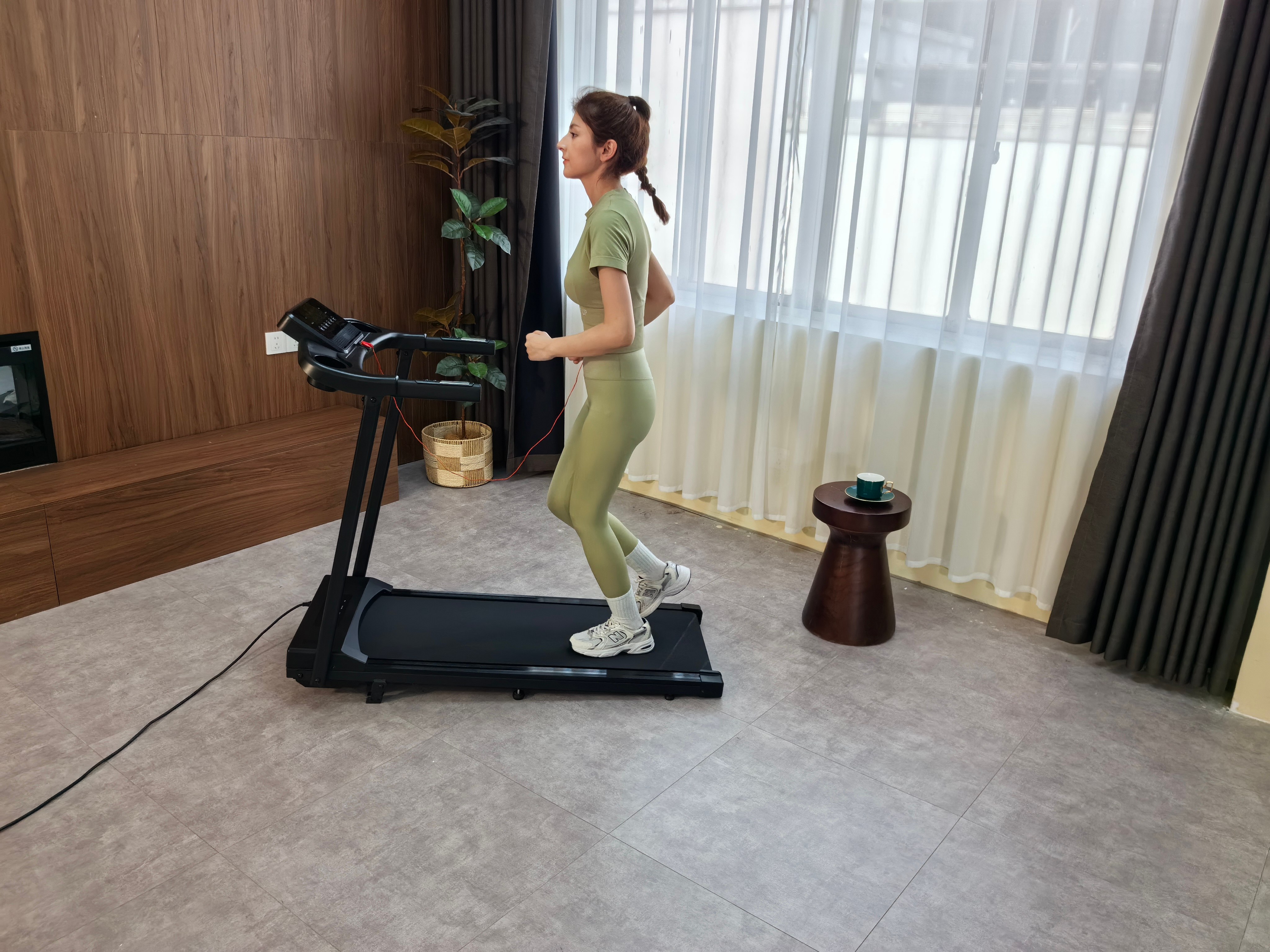 Factory Customized 1030*385mm Running Area Caminadora Electrical Wireless Remote Control LED Screen Walking Pad Treadmill